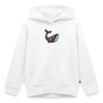 Baleine - Sweat Premium à capuche enfant bio - blanc - Devant - AI Model Kid Female (0cm)