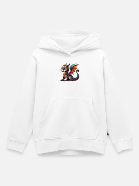 Drache - Kinder Premium Organic Hoodie - Weiß