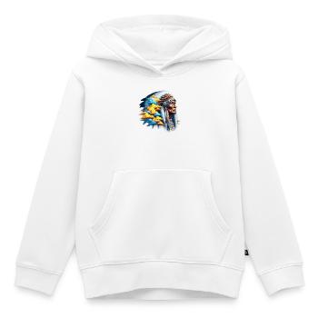 American Indian American - Kids Premium Organic Hoodie - white - Front - AI Model Kid Female (0cm)