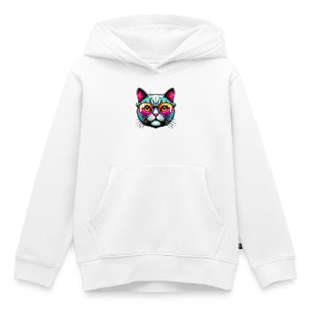 Kater mit Sonnenbrille - Kinder Premium Organic Hoodie - Weiß - Vorne - AI Model Kid Female (0cm)