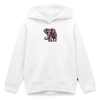 Éléphant - Sweat Premium à capuche enfant bio - blanc - Devant - AI Model Kid Female (0cm)