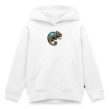Caméléon - Sweat Premium à capuche enfant bio - blanc - Devant - AI Model Kid Female (0cm)