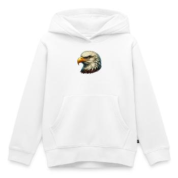 Eagle - Kids Premium Organic Hoodie - white - Front - AI Model Kid Female (0cm)