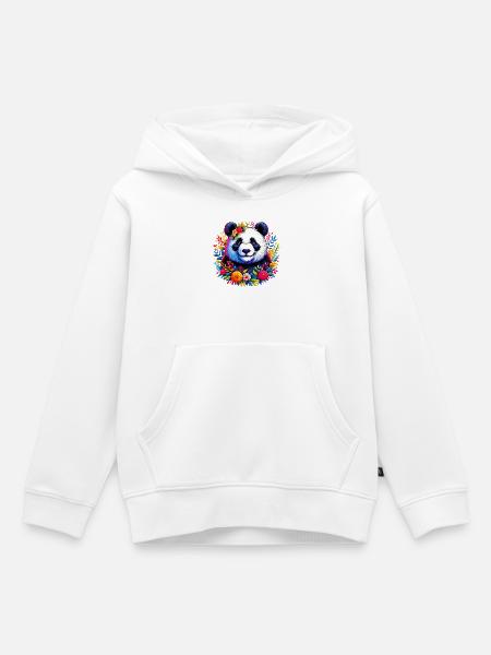 Panda - Kinder Premium Organic Hoodie - Weiß