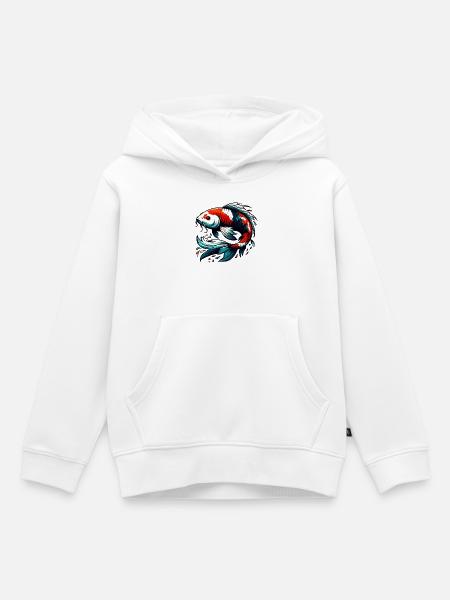 Koi-Karpfen - Kinder Premium Organic Hoodie - Weiß