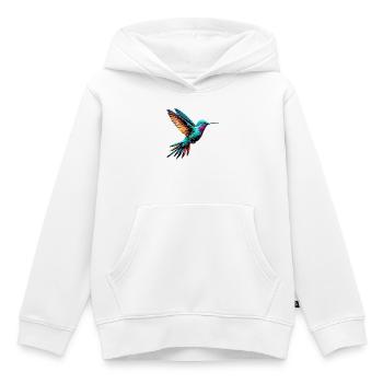 Colibri - Sweat Premium à capuche enfant bio - blanc - Devant - AI Model Kid Female (0cm)