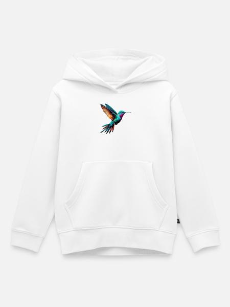 Kolibri - Kinder Premium Organic Hoodie - Weiß