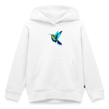 Colibri - Sweat Premium à capuche enfant bio - blanc - Devant - AI Model Kid Female (0cm)