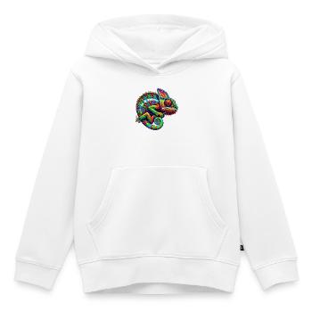 Chameleon - Kids Premium Organic Hoodie - white - Front - AI Model Kid Female (0cm)