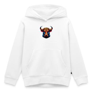 Stier - Kinder Premium Organic Hoodie - Weiß - Vorne - AI Model Kid Female (0cm)