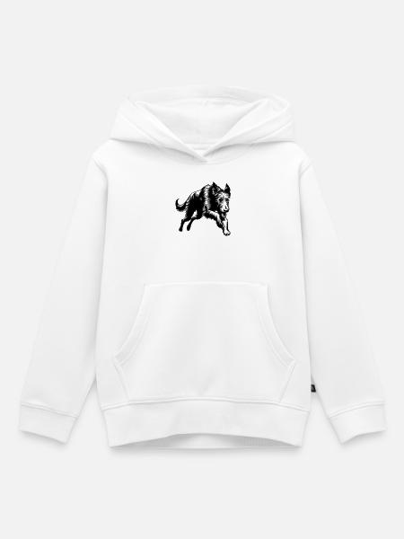 Irish Wolfhound - Kinder Premium Organic Hoodie - Weiß