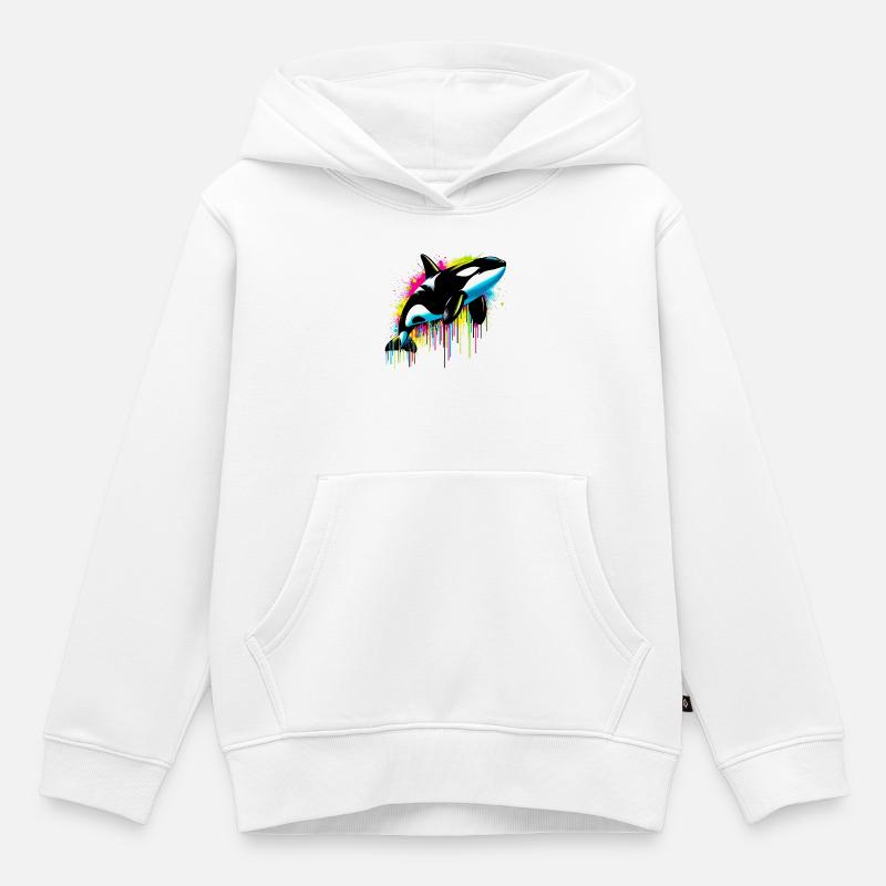 Orque - Sweat Premium à capuche enfant bio - blanc