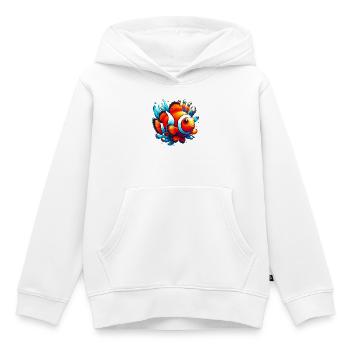 Poisson-clown - Sweat Premium à capuche enfant bio - blanc - Devant - AI Model Kid Female (0cm)