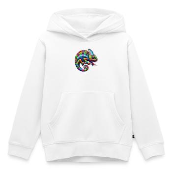 Caméléon - Sweat Premium à capuche enfant bio - blanc - Devant - AI Model Kid Female (0cm)