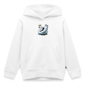 Cygne - Sweat Premium à capuche enfant bio - blanc - Devant - AI Model Kid Female (0cm)
