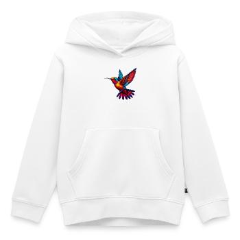Colibri - Sweat Premium à capuche enfant bio - blanc - Devant - AI Model Kid Female (0cm)