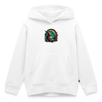Gnome - Sweat Premium à capuche enfant bio - blanc - Devant - AI Model Kid Female (0cm)
