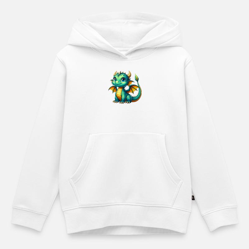 Dragon - Sweat Premium à capuche enfant bio - blanc