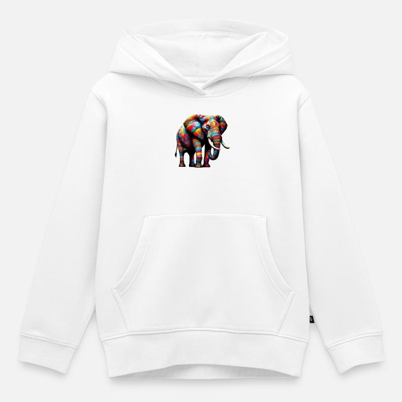 Elefant - Kinder Premium Organic Hoodie - Weiß