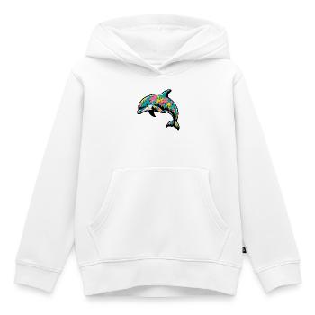 Delfin - Kinder Premium Organic Hoodie - Weiß - Vorne - AI Model Kid Female (0cm)