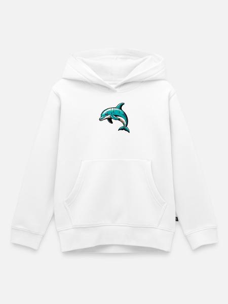 Delfin - Kinder Premium Organic Hoodie - Weiß