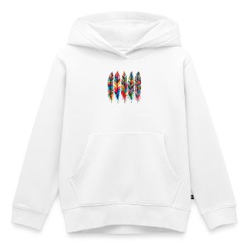 Feathers - Kids Premium Organic Hoodie - white - Front - AI Model Kid Female (0cm)