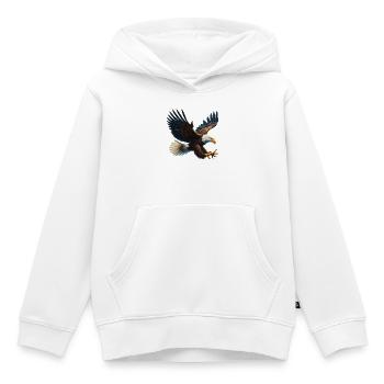 Eagle - Kids Premium Organic Hoodie - white - Front - AI Model Kid Female (0cm)