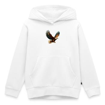Aigle - Sweat Premium à capuche enfant bio - blanc - Devant - AI Model Kid Female (0cm)