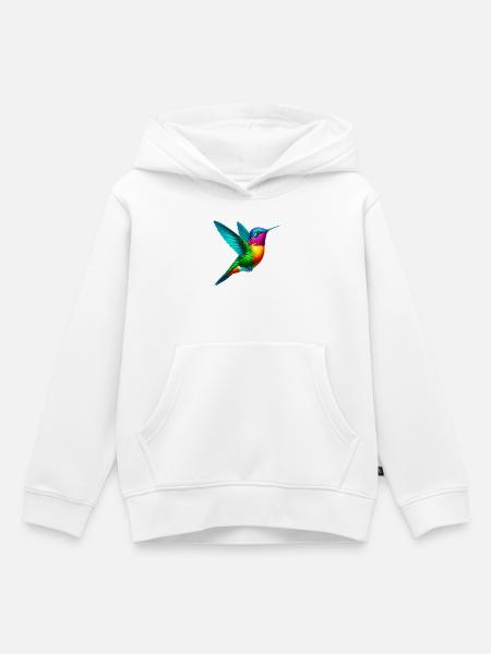 Kolibri - Kinder Premium Organic Hoodie - Weiß