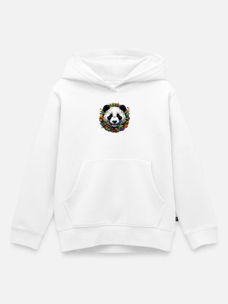 Panda - Hoodie Premium barn ekologisk - vit