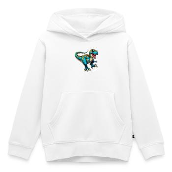 Dinosaure - Sweat Premium à capuche enfant bio - blanc - Devant - AI Model Kid Female (0cm)