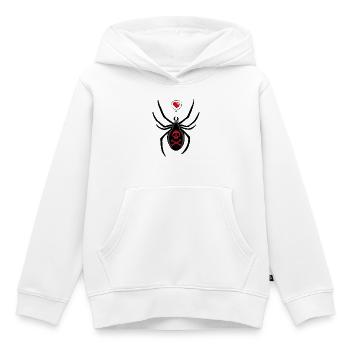 Araignée veuve noire amoureuse - Sweat Premium à capuche enfant bio - blanc - Devant - AI Model Kid Female (0cm)