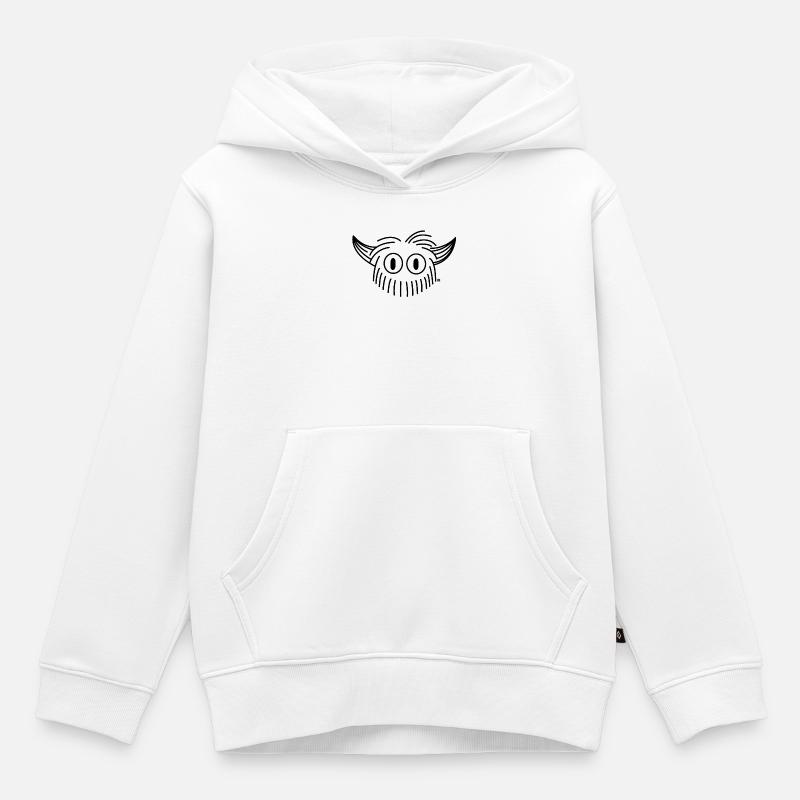 Monstre Poilu - Sweat Premium à capuche enfant bio - blanc
