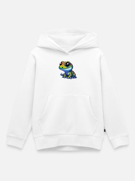 Gecko - Kinder Premium Organic Hoodie - Weiß