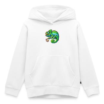 Kameleon - Kinder Premium hoodie biologisch - wit - Voor - AI Model Kid Female (0cm)