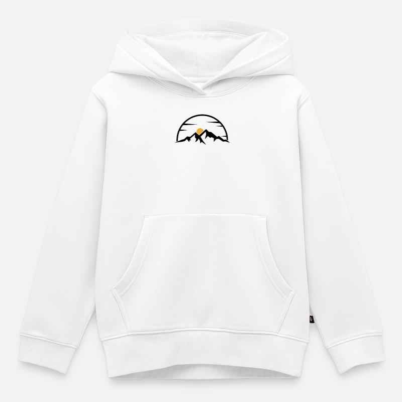Soleil minimal de l’arc doré - Sweat Premium à capuche enfant bio - blanc