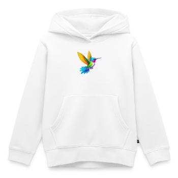 Colibri - Sweat Premium à capuche enfant bio - blanc - Devant - AI Model Kid Female (0cm)