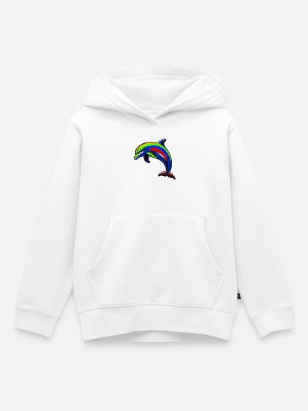 Delfin - Kinder Premium Organic Hoodie - Weiß