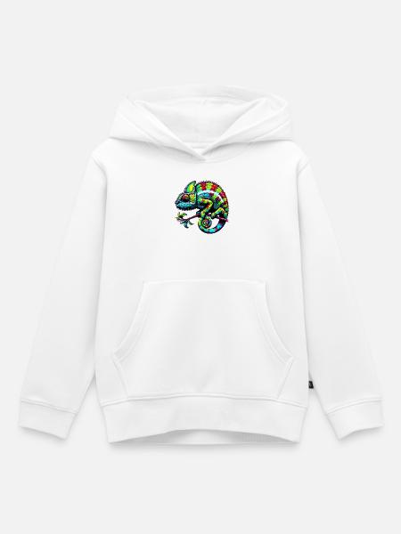 Chamäleon - Kinder Premium Organic Hoodie - Weiß