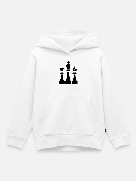 Schachfiguren Grafik - Kinder Premium Organic Hoodie - Weiß