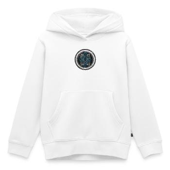Yoga Geometric Flower: Linocut Mandala - Kids Premium Organic Hoodie - white - Front - AI Model Kid Female (0cm)