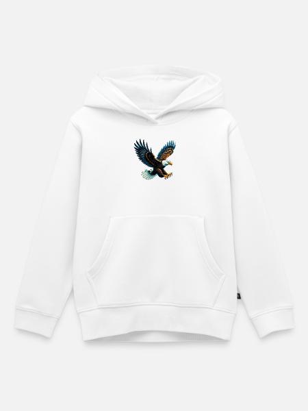 Adler - Kinder Premium Organic Hoodie - Weiß
