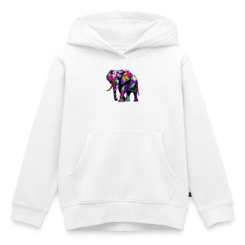 Éléphant - Sweat Premium à capuche enfant bio - blanc - Devant - AI Model Kid Female (0cm)