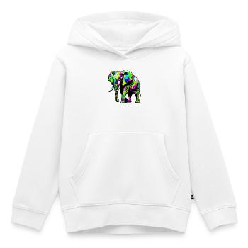 Éléphant - Sweat Premium à capuche enfant bio - blanc - Devant - AI Model Kid Female (0cm)