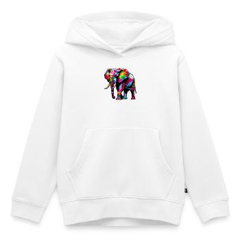Éléphant - Sweat Premium à capuche enfant bio - blanc - Devant - AI Model Kid Female (0cm)