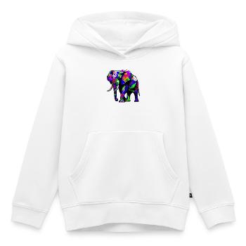 Éléphant - Sweat Premium à capuche enfant bio - blanc - Devant - AI Model Kid Female (0cm)