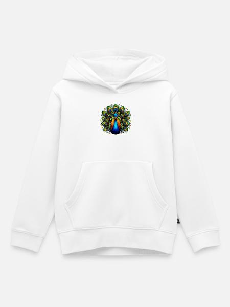 Pfau - Kinder Premium Organic Hoodie - Weiß