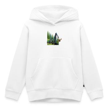 Récolteuse, moissonneuse en forêt - Sweat Premium à capuche enfant bio - blanc - Devant - AI Model Kid Female (0cm)