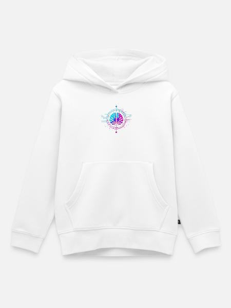Futuristisches Mind Art Design - Kinder Premium Organic Hoodie - Weiß