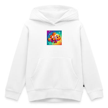 Poisson-clown - Sweat Premium à capuche enfant bio - blanc - Devant - AI Model Kid Female (0cm)